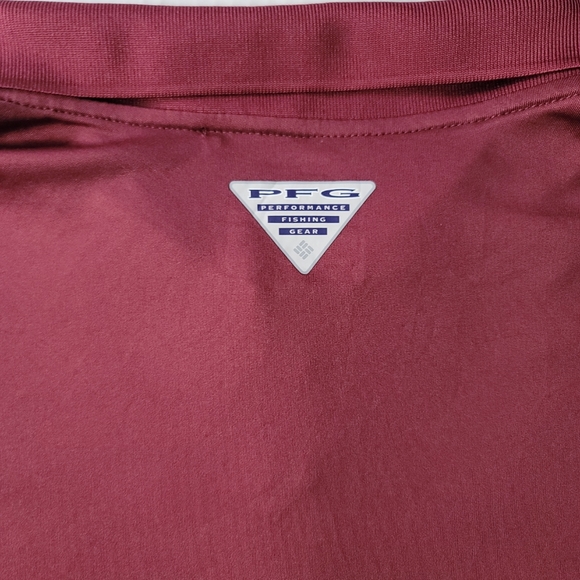 Columbia PFG Omni-Freeze Maroon Texas A&M Aggies NCAA Polo Shirt Men Size Large - Picture 8 of 10